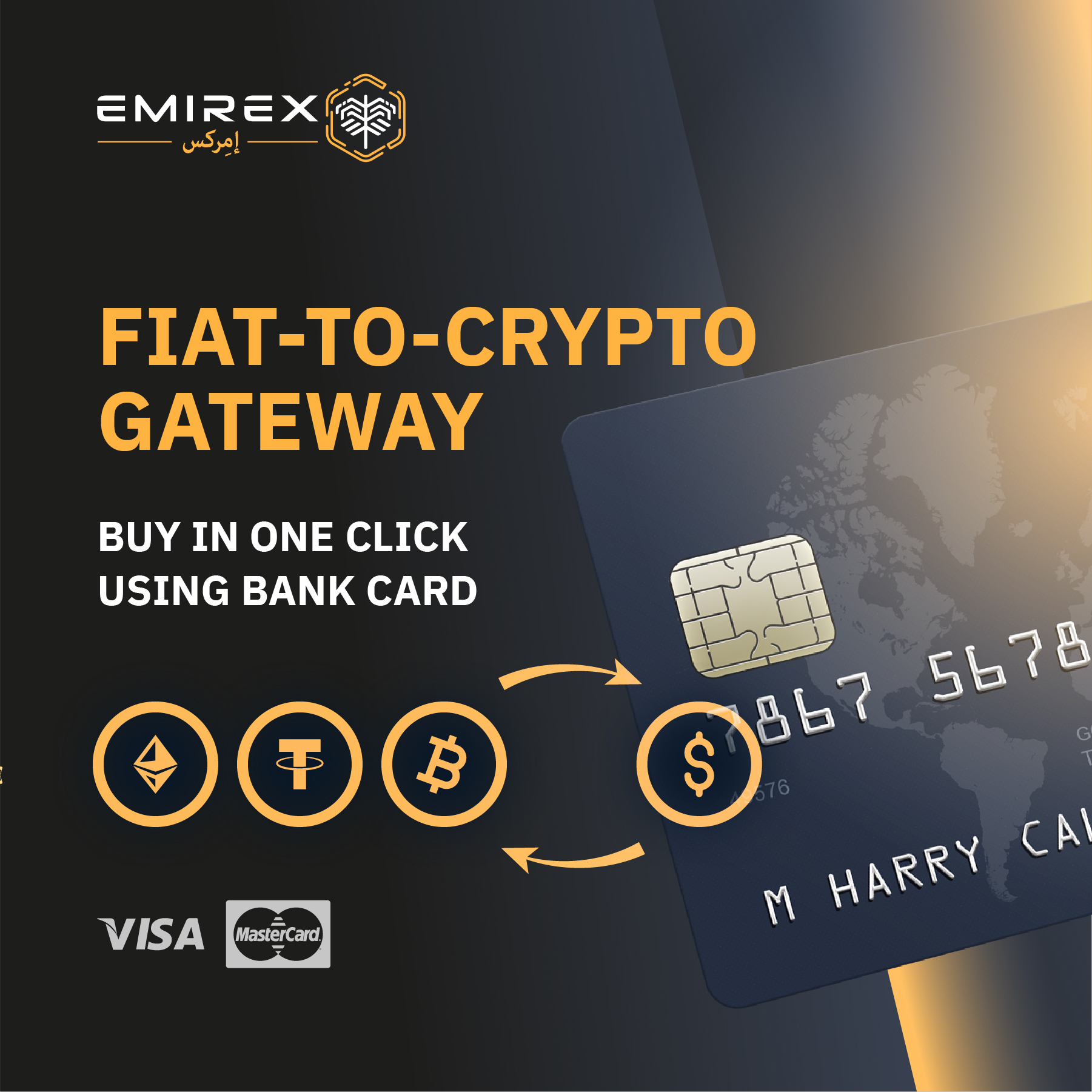 Emirex Added Bank Cards Support for Crypto Purchases